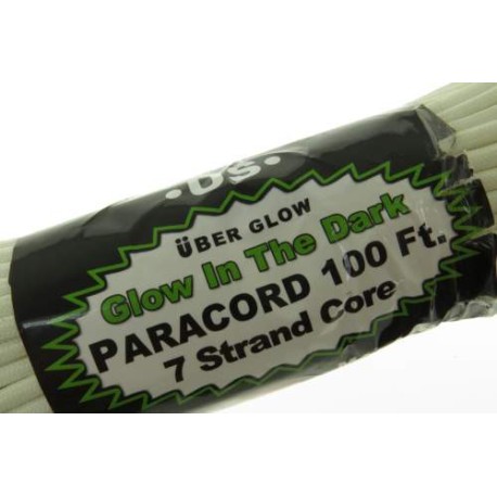 Rg1117h Rollo Parachute Cord Paracord Blanco Fosforecente