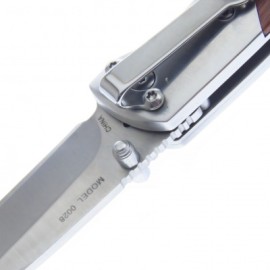 Br0028 Browning Navaja Linerlock Madera Pakka Con Clip