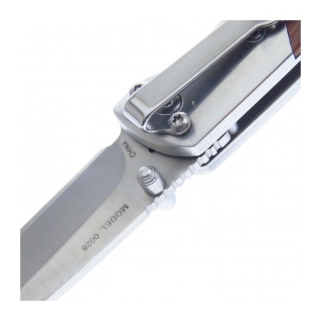 Br0028 Browning Navaja Linerlock Madera Pakka Con Clip